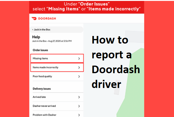 How to report a Doordash driver